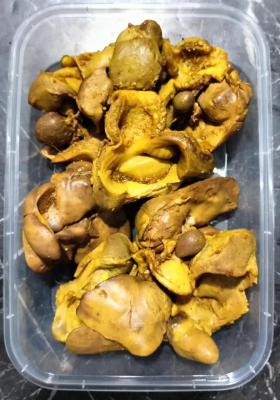 Ati ayam ungkep bumbu rempah